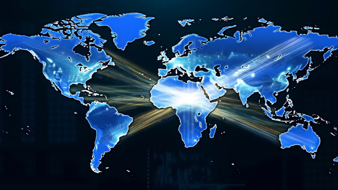 Global Digital Connection World Map