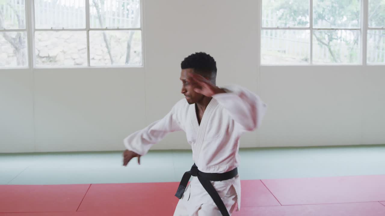 karateka pateando en el aire