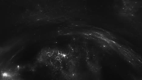 a giant wormhole curves the black space around it