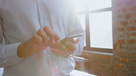 male executive using mobile phone in office 4k