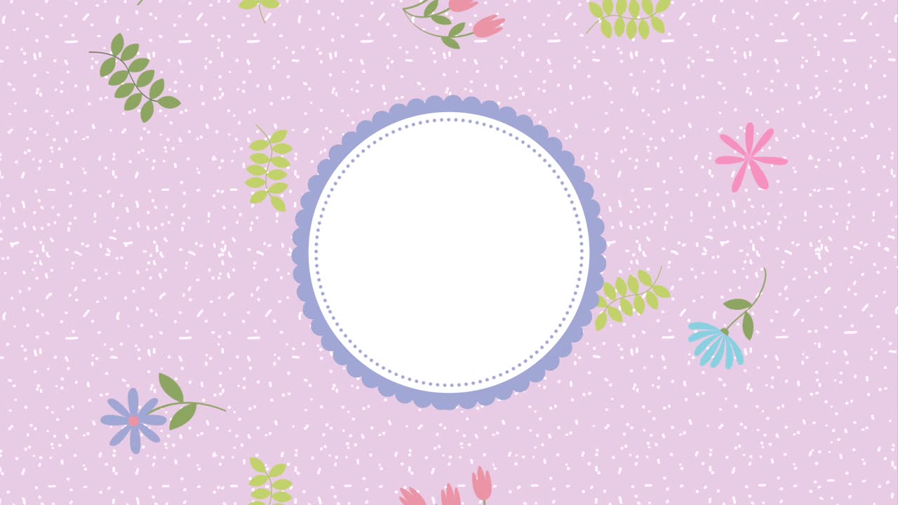 꽃 둥근 프레임 템플릿 꽃 장식