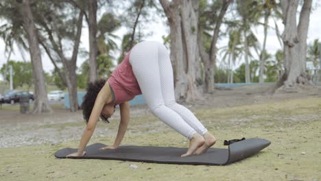 Black-fit-girl-on-mat