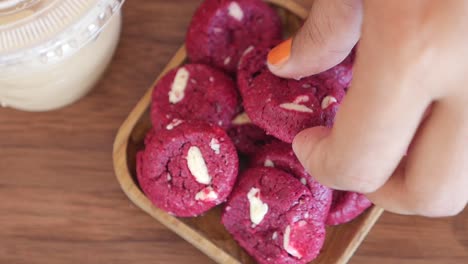 red velvet cookies with white chocolate chips