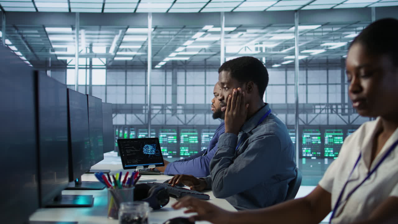 Diverse Team Working in a Data Center