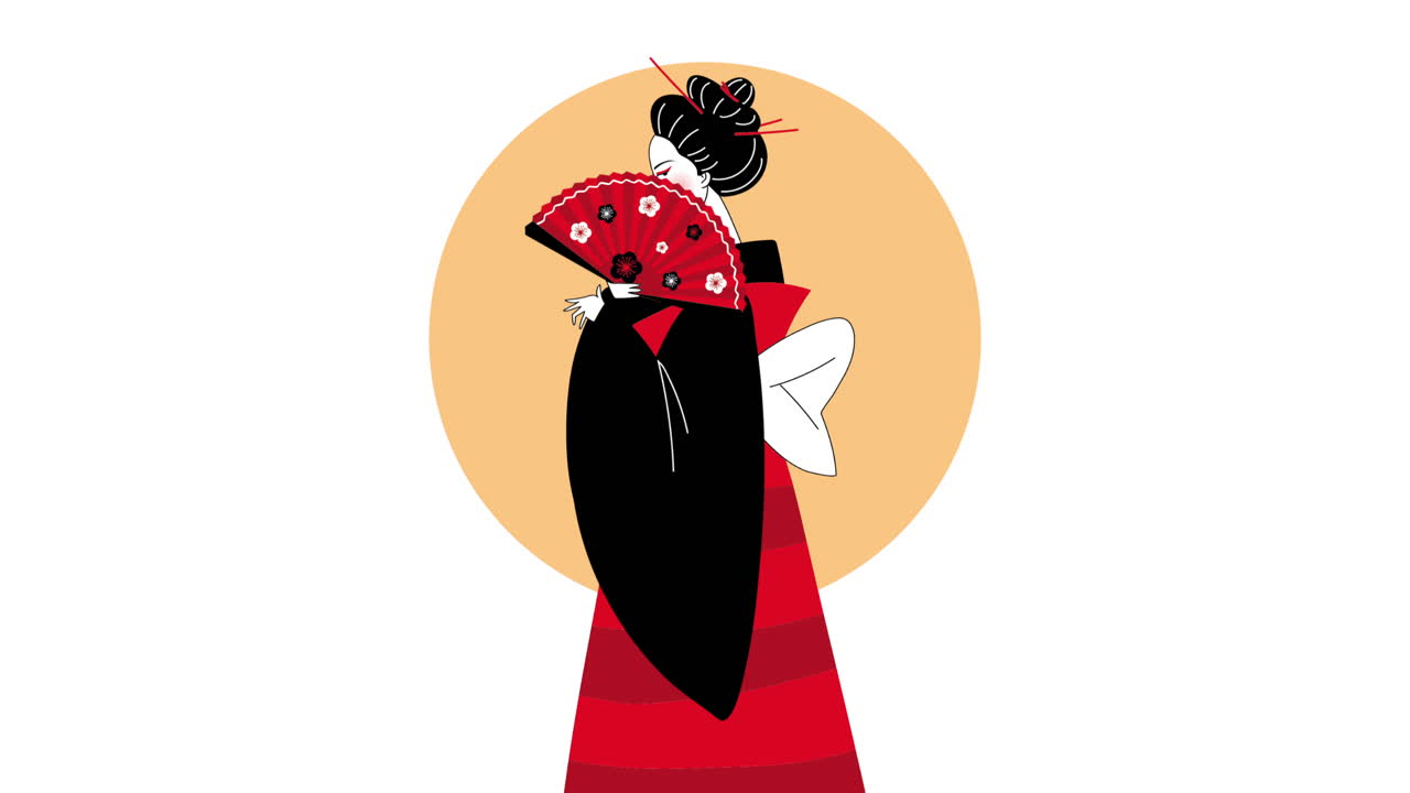 팬 을 가진 게이샤