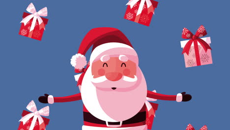 merry christmas animation with santa and gifts