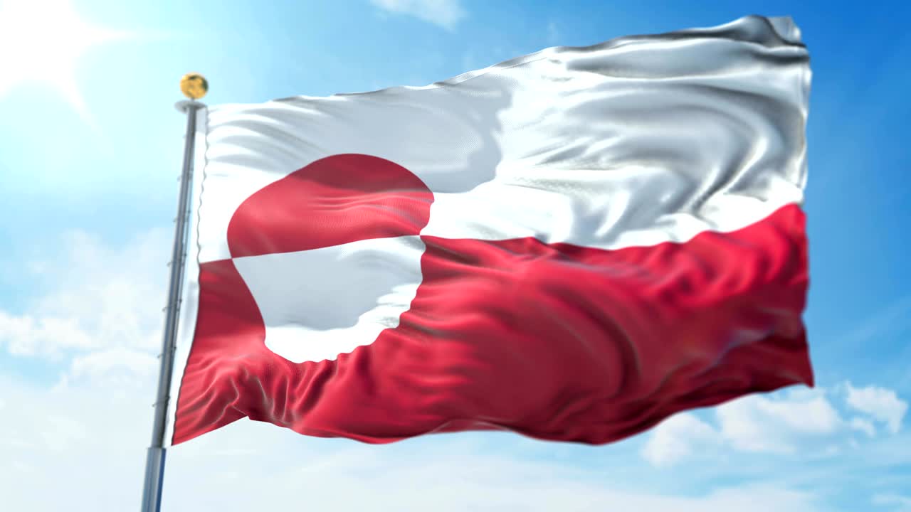 그린란드 발의 3d 렌더링 영상 - 아름다운 섬유 천 줄이 흔들리고 있습니다.