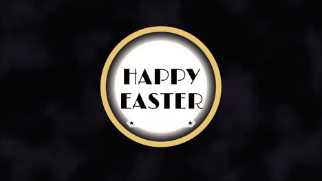 Happy-Easter-text-in-circle-with-fly-confetti-on-black-gradient