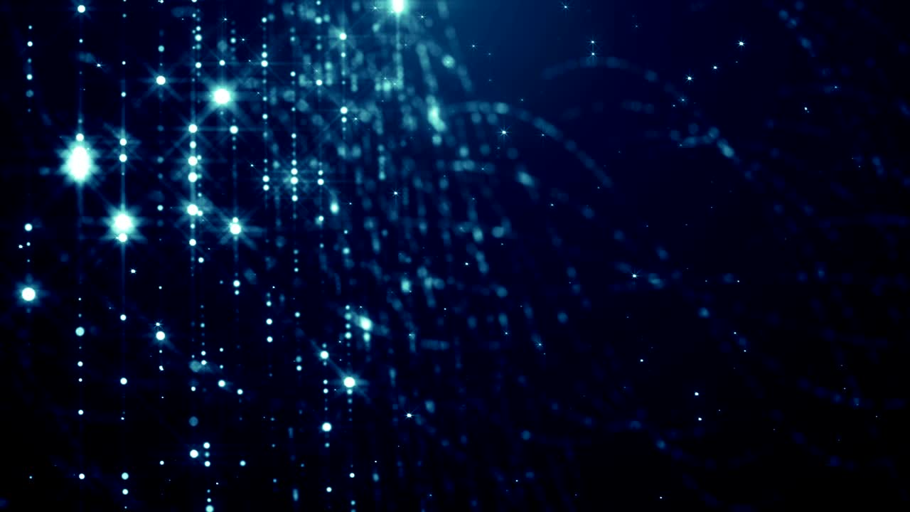 partículas de polvo azul abstracto luz bokeh títulos de movimiento bucle de fondo cinematográfico