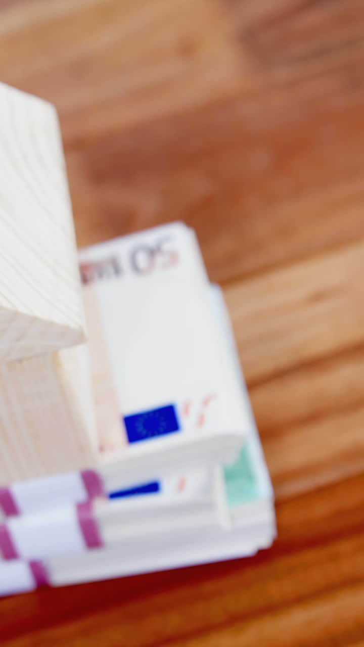 Casa di modello su un mucchio di soldi
