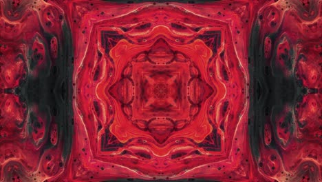 Beautiful-red-lava-like-patterns-of-a-Kaleidoscope---Animation