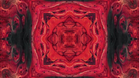 beautiful red lava-like patterns of a kaleidoscope - animation