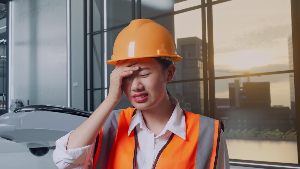 스트레스를 받는 건설 노동자