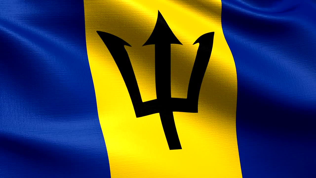la bandera de barbados en bucle 4k