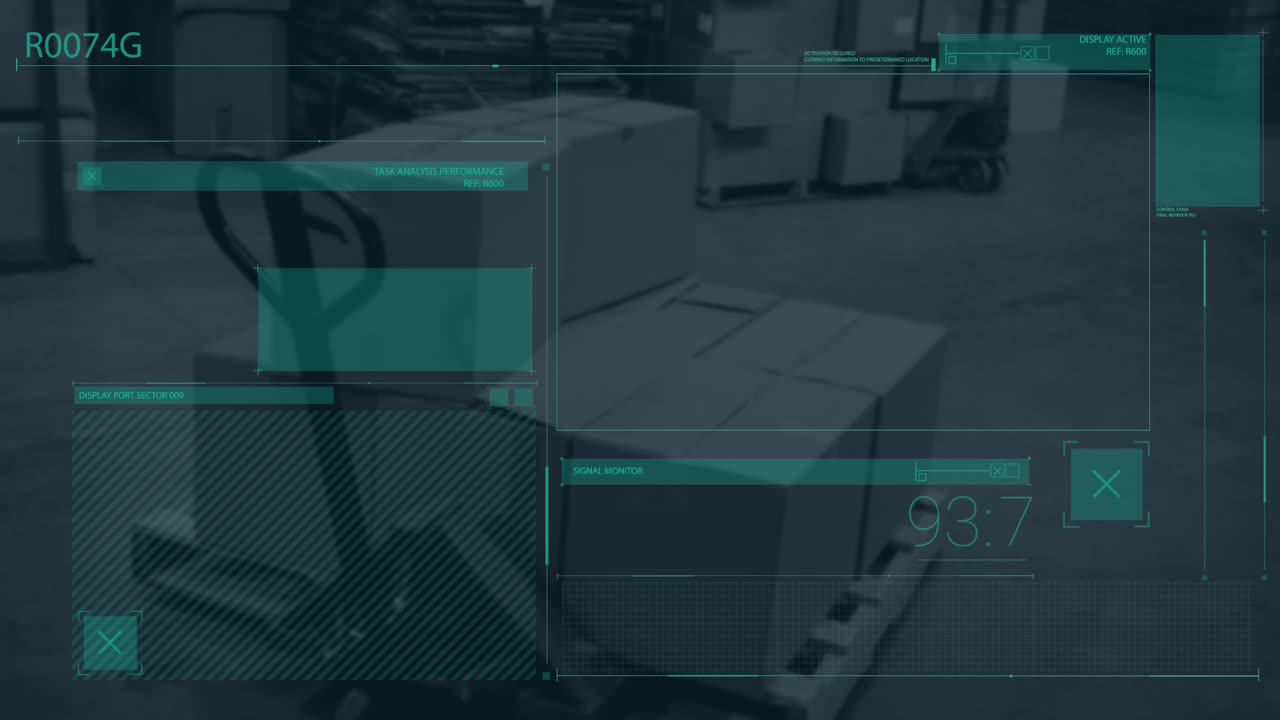 Animation of data processing over warehouse