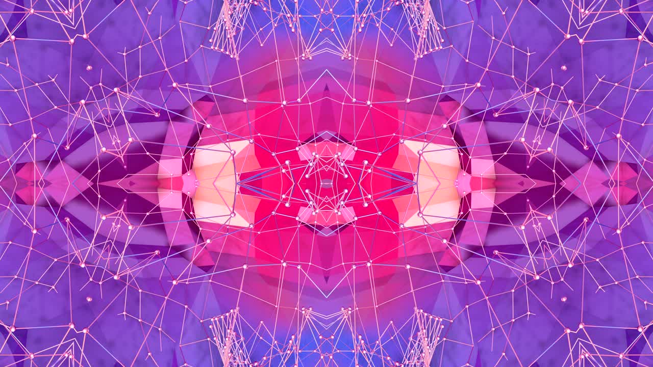 fondo 3d abstracto simple en color gradiente púrpura rojo, estilo poli bajo como fondo geométrico moderno o entorno matemático con efecto caleidoscópico. 4k uhd o bucle sin costuras fullhd. 12