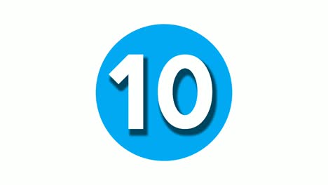 number ten 10 cartoon animation on white background,4k cartoon video number motion graphics for video elements