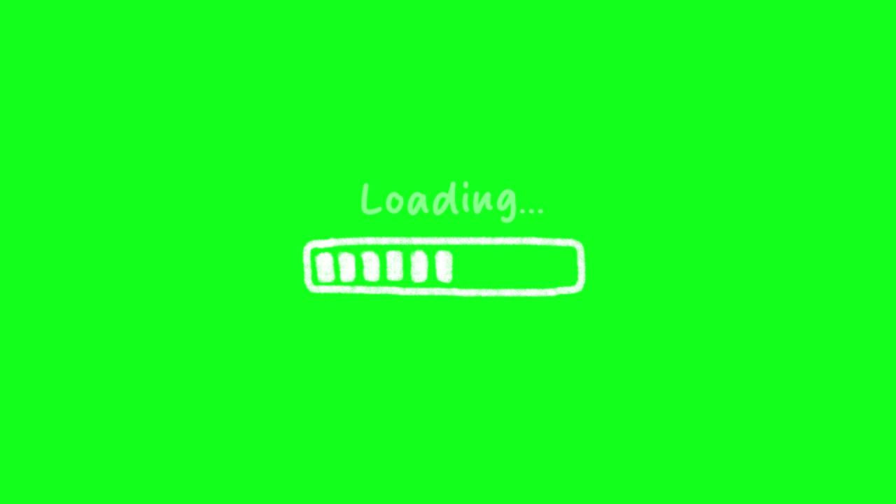 Hand Drawn Loading Progress Bar Animation on Green Screen