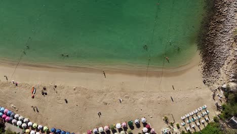 Slow-motion-aerial-view-of-Bahia-la-Entrega,-Huatulco-Oaxaca