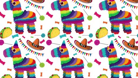pinatas vibrantes con elementos festivos mexicanos
