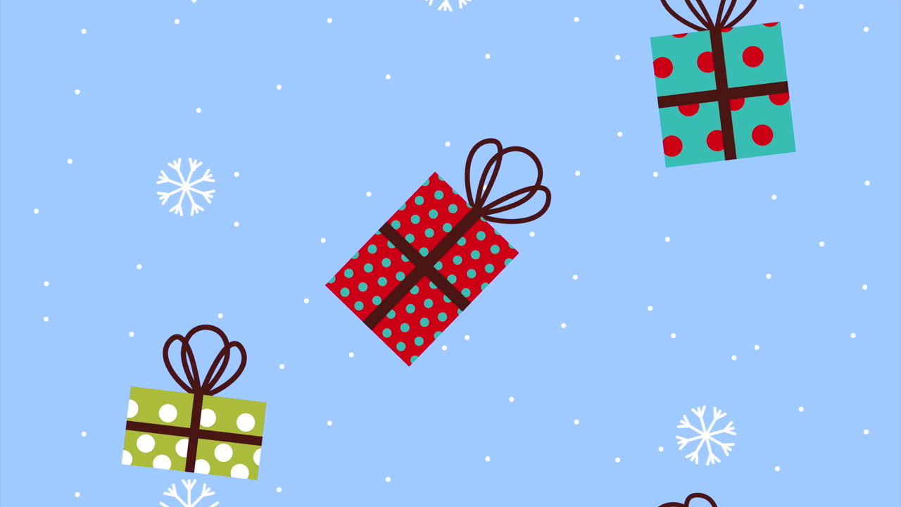 happy merry christmas animation with gifts