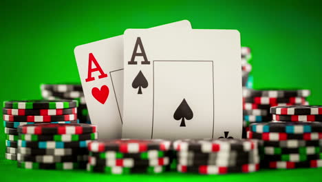 poker chips and playing cards