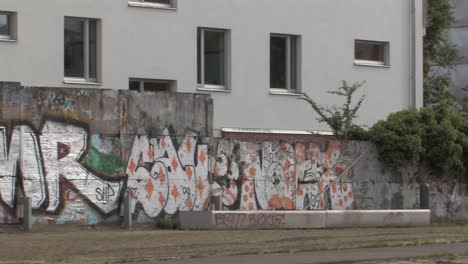 pan shot of former berlin wall at bernauer straße in berlin, germany