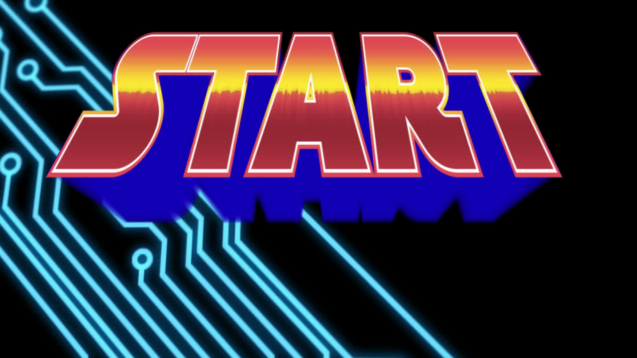 animación de arranque sobre circuito integrado en fondo negro