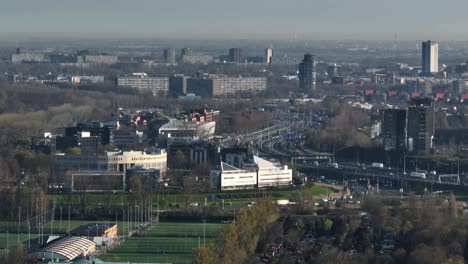 aerial view of a dutch city