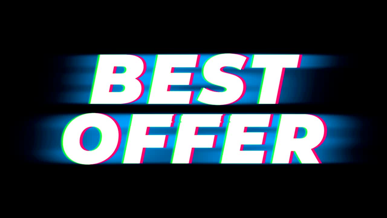 la mejor oferta de texto es la promoción del efecto glitch vintage.