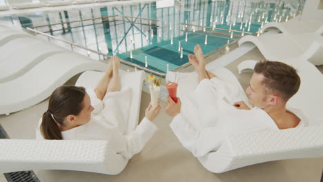 couple relaxing at spa pool