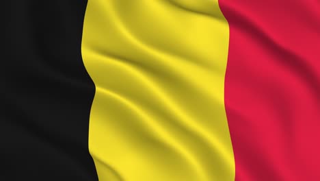 belgian flag seamless smooth waving animation. wonderful flag of belgium with folds. the symbol of the kingdom of belgium