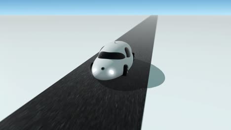 auto futurista animado en 3d en el bucle de la carretera - rotación