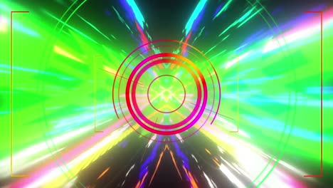 animación de rastros de luz, escaneo de alcance y procesamiento de datos