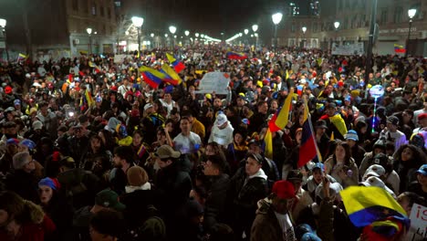 venezuelans protest in a large march on paseo bulnes in santiago, chile, against the self-proclaimed nicolas maduro.