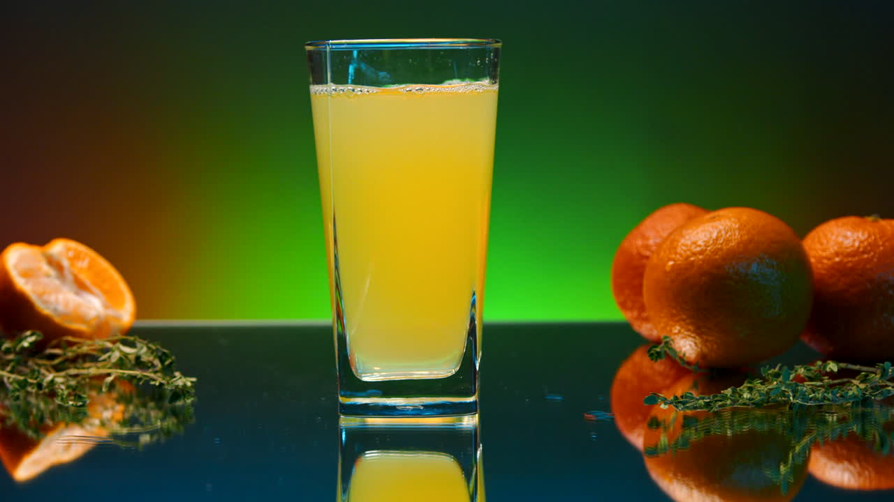 Glass of Orange Juice with Mandarin Oranges