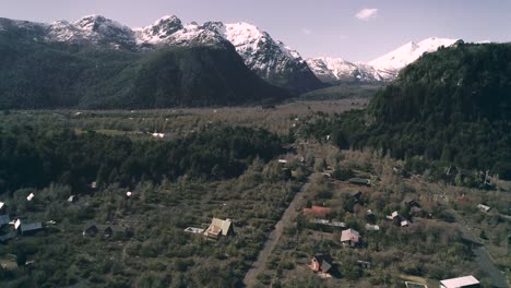 slow motion, drone footage in 120 fps slog-2 in the mointains city chillan in chile