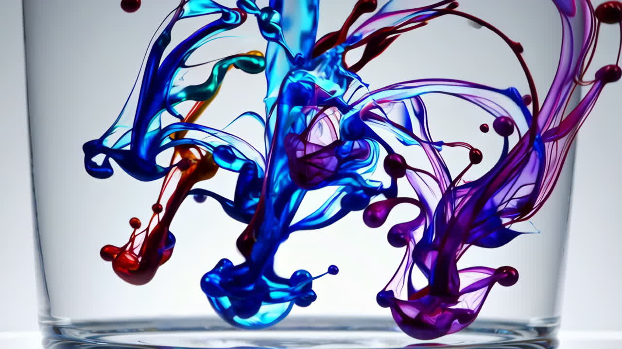 tinta colorida que se mezcla en el agua