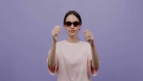 teenage girl wearing sunglasses