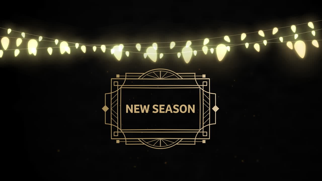 새로운 시즌 텍스트에 대한 조명의 애니메이션