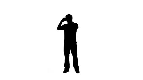 Silhouette-man-using-binoculars