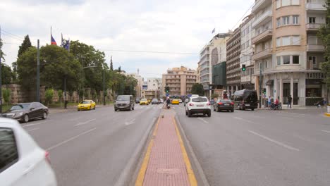 busy street in athens