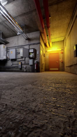 industrial basement with fire equipment