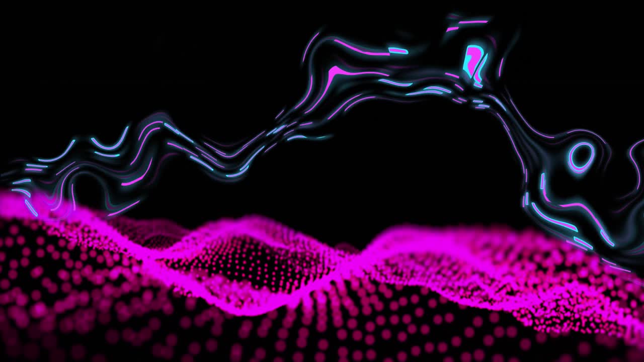 Animation of glowing light trails of data transfer moving in fast motion