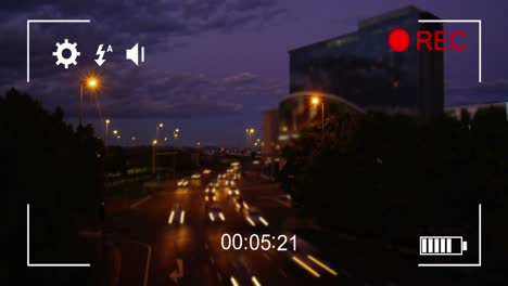 Filming-night-traffic-in-fast-motion-on-a-digital-camera-4k