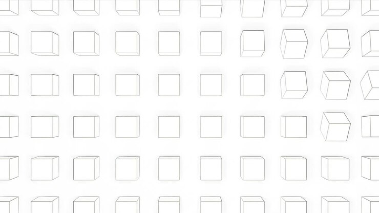 Abstract white geometric background with cubes