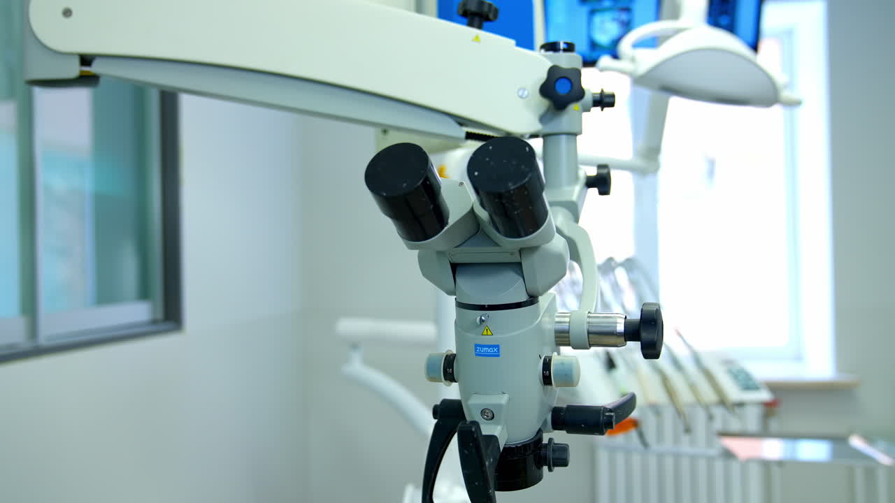 Hospital interior with dentist workplace. Modern dentistry office interior with tools