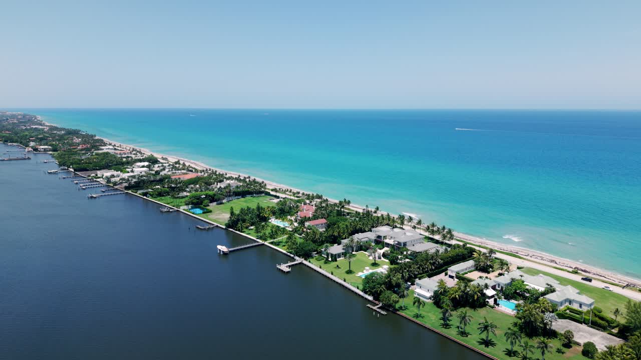 Aerial showing beachfront and residential plots near South Flagler Beach in West Palm
