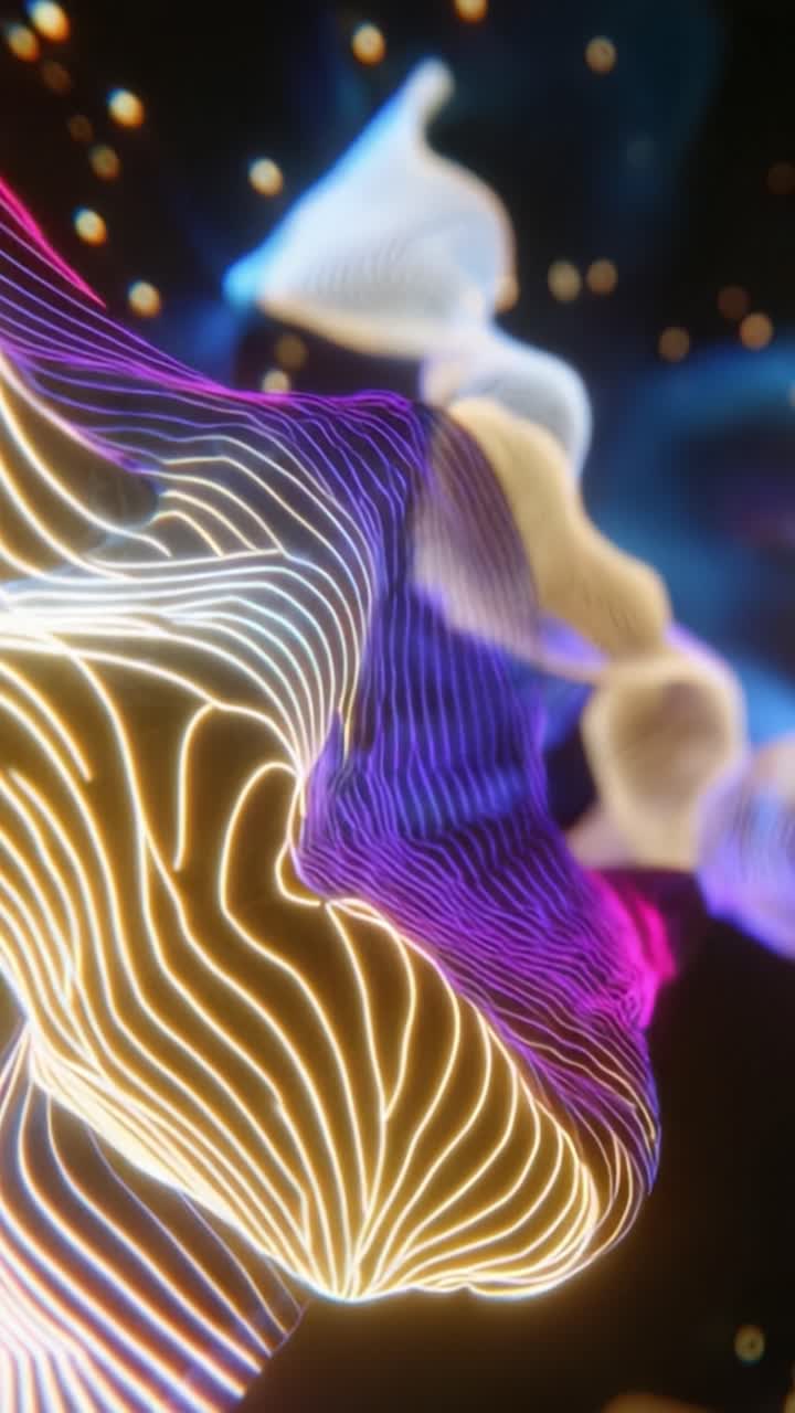 A Stunning Display of Colorful Light Waves Flowing and Transforming in an Abstract Digital Space Creating a Captivating Visual Experience