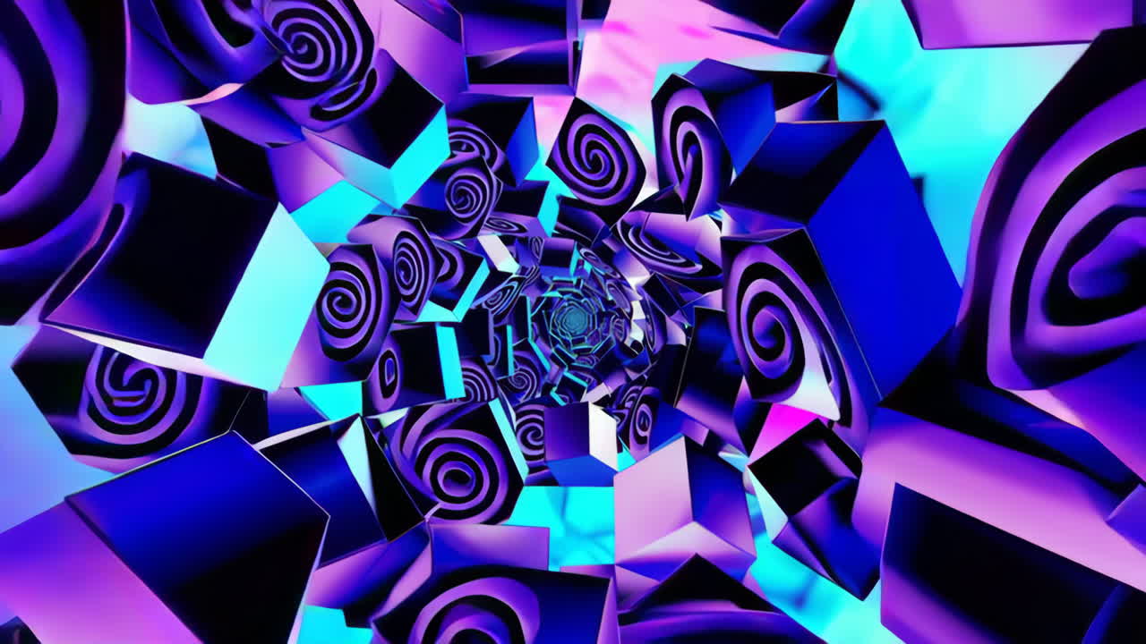 Abstract 3D Tunnel with Spirals